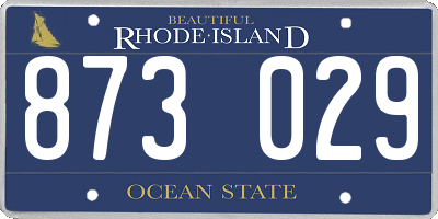RI license plate 873029