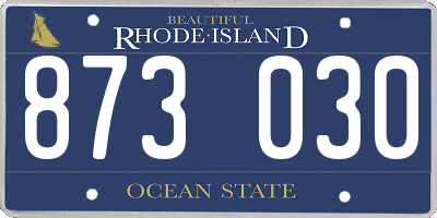RI license plate 873030