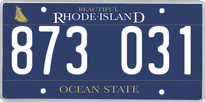RI license plate 873031