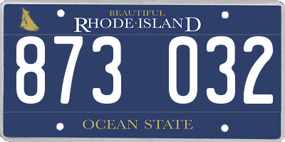RI license plate 873032