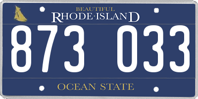 RI license plate 873033