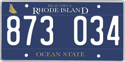 RI license plate 873034