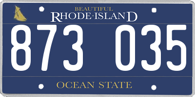 RI license plate 873035