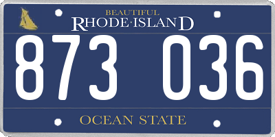 RI license plate 873036