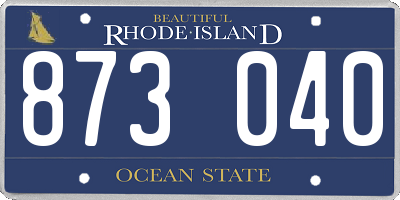 RI license plate 873040