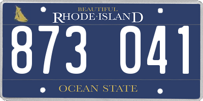 RI license plate 873041