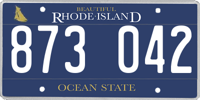 RI license plate 873042