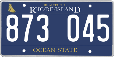 RI license plate 873045