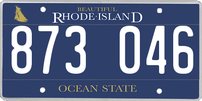 RI license plate 873046