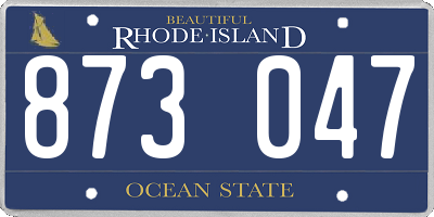 RI license plate 873047