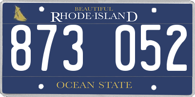 RI license plate 873052