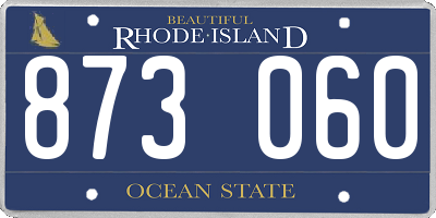 RI license plate 873060