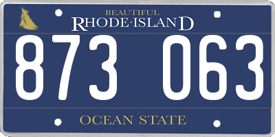 RI license plate 873063