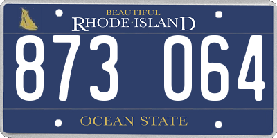 RI license plate 873064
