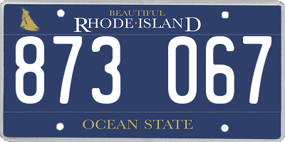 RI license plate 873067