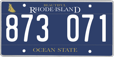 RI license plate 873071