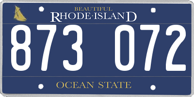 RI license plate 873072