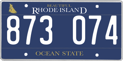 RI license plate 873074