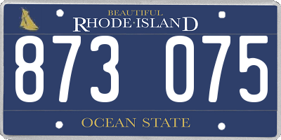 RI license plate 873075