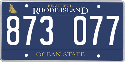 RI license plate 873077