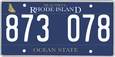 RI license plate 873078