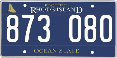 RI license plate 873080