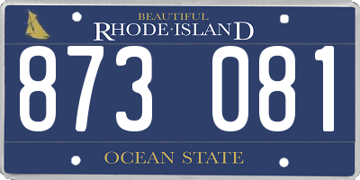 RI license plate 873081