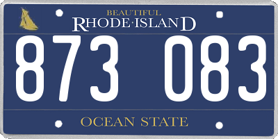 RI license plate 873083