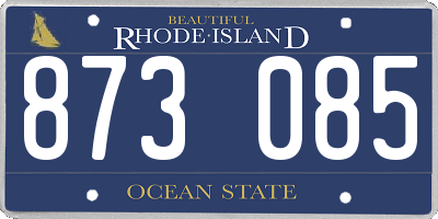 RI license plate 873085