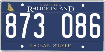 RI license plate 873086
