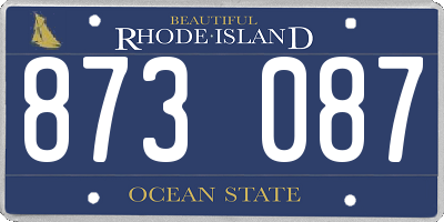 RI license plate 873087