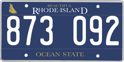 RI license plate 873092