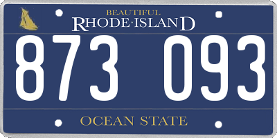 RI license plate 873093