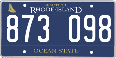 RI license plate 873098