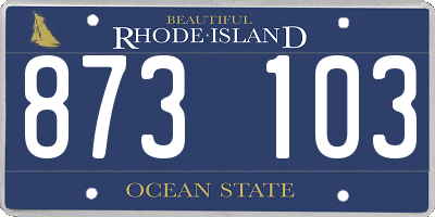 RI license plate 873103