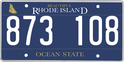 RI license plate 873108