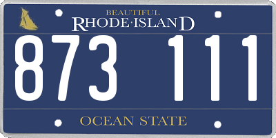 RI license plate 873111