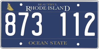 RI license plate 873112