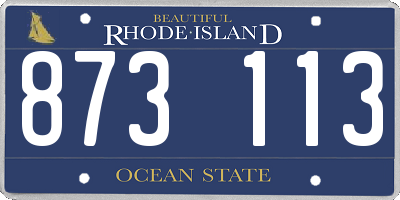 RI license plate 873113