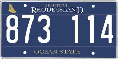 RI license plate 873114
