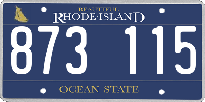 RI license plate 873115