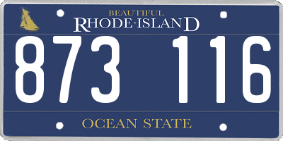 RI license plate 873116