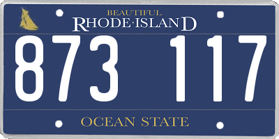 RI license plate 873117
