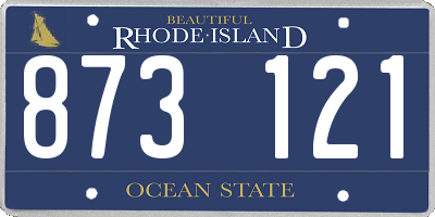 RI license plate 873121
