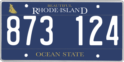 RI license plate 873124