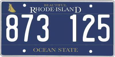 RI license plate 873125