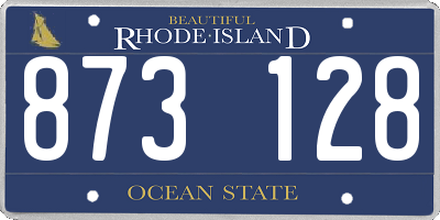 RI license plate 873128