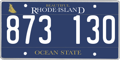 RI license plate 873130