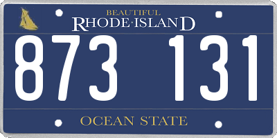 RI license plate 873131