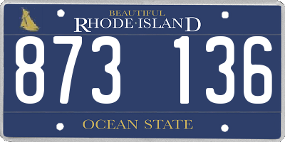 RI license plate 873136
